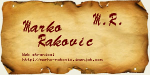 Marko Raković vizit kartica